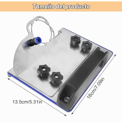 Miniatura 2 de Soporte Para Amoladora Angular De 45 Grados De Tipo 100, Soporte Para Maquina Cortar Azulejos, Herramienta De Biselado De Azulejos Con Alfombrilla Antideslizante, Acero Inoxidable, 18 X 13.5 Cm
