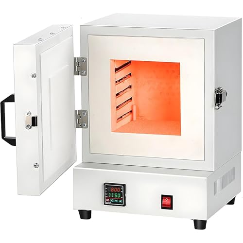 ZenHailure Digital Programmable Muffle Furnace 2000w,Max Working Temp 1150℃,Smart Temperature Display,Lab‑Grade Burnout Oven for Jewellery Making,Ceramic DIY and Small‑Scale Industrial Heating