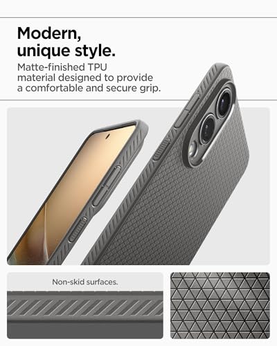 Image of Spigen for Galaxy S25 Edge Case, Liquid Air [No Magnet Ring] [Military-Grade Protection] - Marble Gray