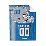 KREDE Detroit Baby Blanket Custom Name and Number Throw Blanket Gifts for Baby Boy Girl