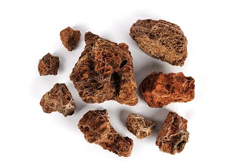 Image of LANDEN Maple Leaves Stone Natural Rocks (18lbs, 3~9 inches,9pcs) for Aquarium, Paludarium, Terrariums, Decorative of Forest Creeks, lakesides, and Streams