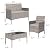 GAOMON 4-Piece Patio Furniture Set, Modern PE Rattan Conversation Set with 2 Chairs, Loveseat & Tempered Glass Coffee Table, All-Weather Outdoor Seating for Garden, Porch, Balcony, Poolside