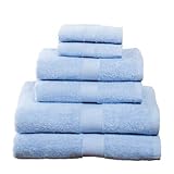 6 Piece Towel Set, Light Blue