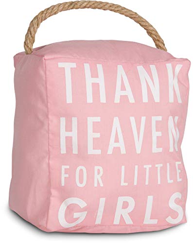 Pavilion Gift Company Open Door Decor - Thank Heaven for Little Girls Pink Door Stopper Baby Room Decoration