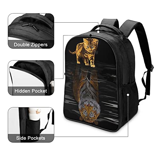 Sac d'école cool 3D chat - Bookbag personnalisé pour garçon et fille - 4