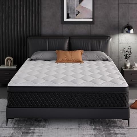 ELEMUSE Full Mattress, 12 Inch Hybrid Memory Foam Mattress in a Box, Pressure Relieving Comfort, Individual Pocket Springs for Motion Isolation, Medium Firm, CertiPUR-US Certified, Fiberglass Free Cover