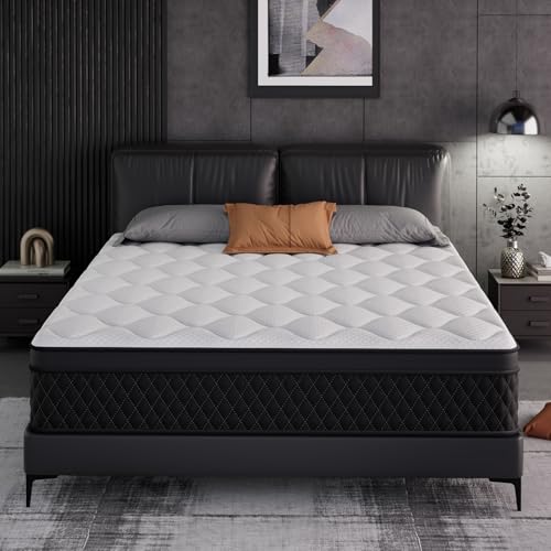 ELEMUSE Queen 12" Hybrid Memory Foam Mattress, CertiPUR-US