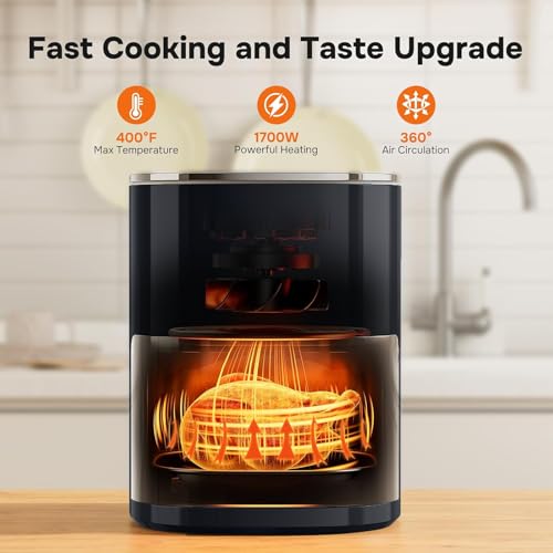 Image of Simple Deluxe 12-in-1 Air Fryer 6.34 Qt, Digital Preset Airfryer with Visible Window, Nonstick and Dishwasher-Safe Basket, Air Fry, Roast, Bake, Dehydrate, Fries, 1700W, Black
