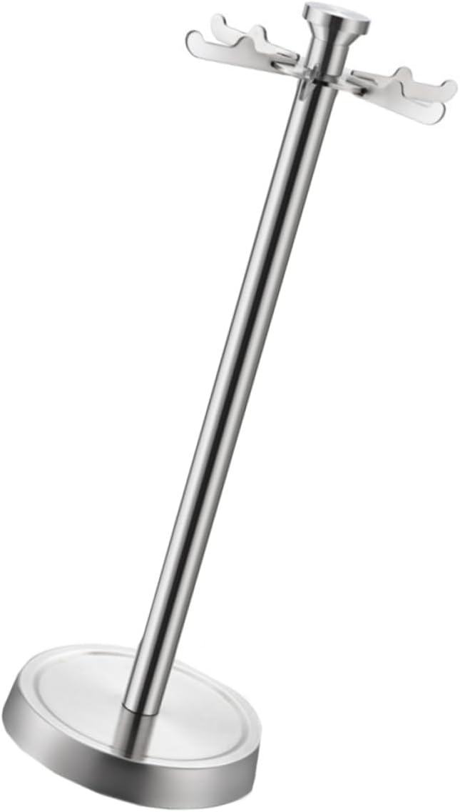 Stainless Steel Kitchen Storage Rack with 6 Hooks, Multifunctional Utensil Holder for Spatulas and Shovels, Floor-standing Cooking Organizer for Home Kitchen Use