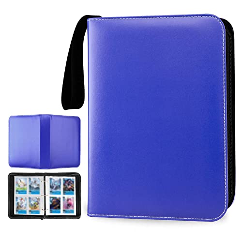 CIUJOY Trading Card Binder for Pokemon, 400 Pockets Collectible Album Holder with 50 Removable Sleeves, Folder Football Baseball