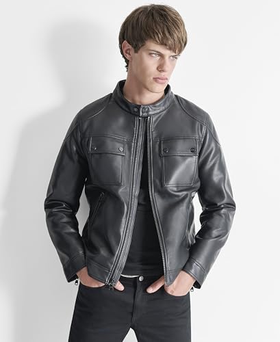 Image of DKNY mens Faux Leather Soft Durable Jacket