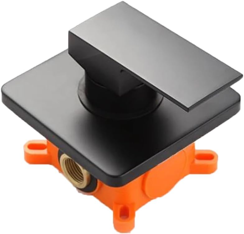 Hcclijo Golden Brass Shower Faucet Mixing Valve 1-2-3 Ways Concealed Embedded Box Brass Concealed Valve Wall Mount 1 Way Black