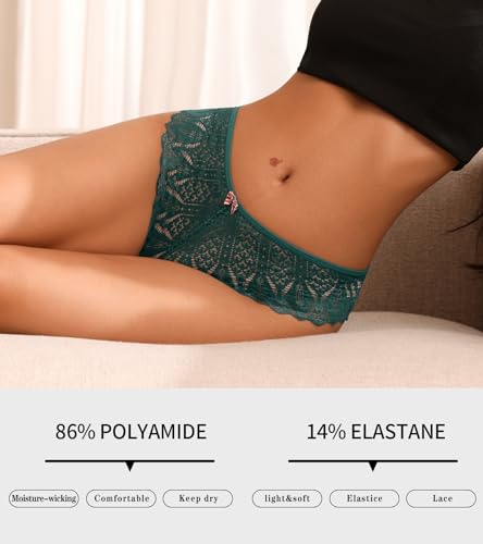 CULAYII Lace Thongs for Women String Criss Cross High waisted Underwear Hollow Out Cheeky Panties Sexy Women Thongs Pack2