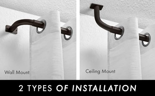 Meriville 1-Inch Diameter Wrap Around Blackout Curtain Rod, 28-Inch to 48-Inch, Oil-Rubbed Bronze
