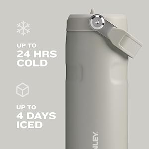 Stanley IceFlow Flip Straw 2.0 Water Bottle 36 oz | Built-In Straw with Larger Opening | Lightweight and Leak Resistant | Insulated Stainless Steel | BPA-Free | Meadow