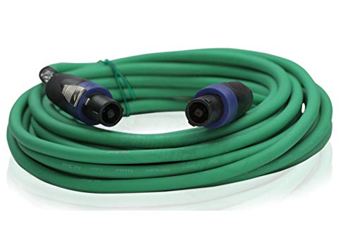 Speakon To Speakon Cables (2 Pack) By Fat Toad | 25Ft Professional Dj Pro Audio Green Speaker Pa Cord With Twist Lock Connector | 12 Awg Wire For Impeccable Studio Recording & Stage Performance Gear #TOP2