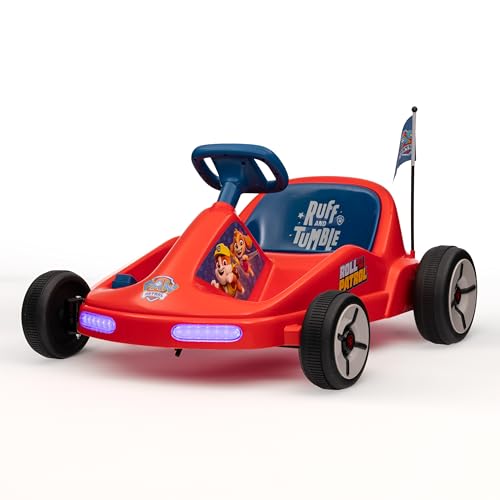 Paw Patrol 12V Electric Go Kart for Kids, Electric Ride-On Toy with Lights, Seat Belt, Ages 3-6, Durable PVC and Iron Construction, Rechargeable Battery, Outdoor and Indoor Fun by Voyager - Used condition - US$124.33