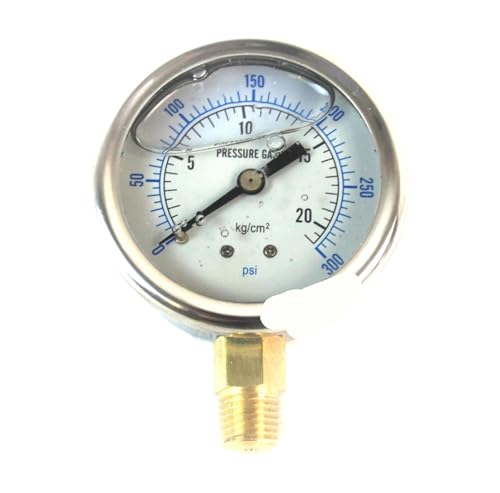 Manomètre de pression d'air pour compresseur d'atelier avec filetage NPT 1/4" de 0 à 300 PSI
