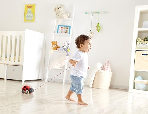 Hape Nachziehkäfer Marie - Nachziehspielzeug aus Holz, Motorik, Laufenlernen, Lernspielzeug Baby, Montessori Spielzeug… – Ansicht 4
