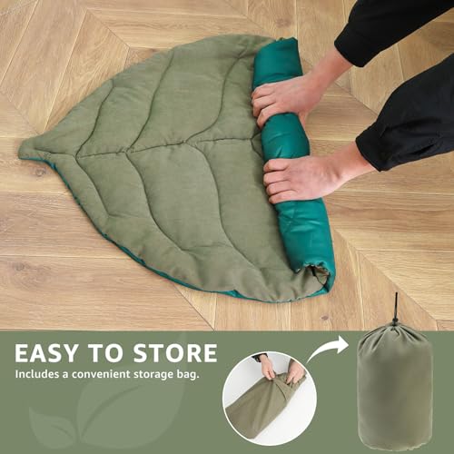 SCENEREAL Outdoor Dog Bed - Waterproof Reversible Leaf Mat 43x26, Portable Foldable Pet Bed for Small/Medium Dogs & Cats, All-Weather for Camping & Travel - Thumbnail 7
