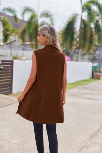 Image of Beyove Womens Long Vests Sleeveless Draped Lightweight Open Front Cardigan Layering Vest with Side Pockets
