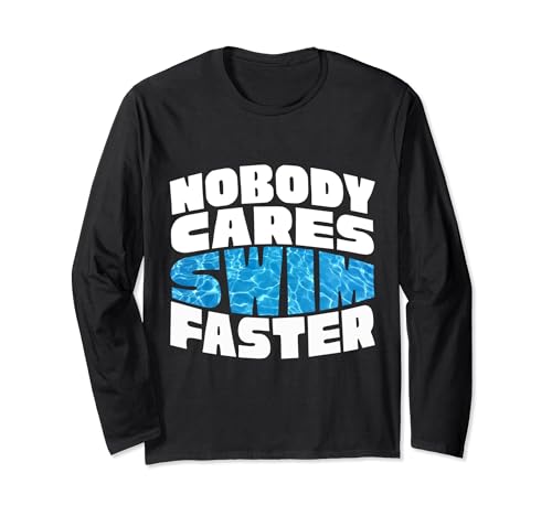Funny Swim Fast Swimming Quote For Swimmers Manga Larga