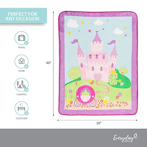 Everyday Kids Toddler Throw Blanket - 30" By 40" - Princess Storyland - Super Soft, Plush, Warm And Comfortable #TOP7