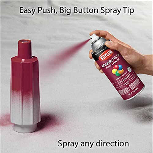 Krylon K05508007 Colormaxx Spray Paint And Primer For Indoor/Outdoor Use, Gloss Burgundy, 12 Ounce (Pack Of 1) #TOP5