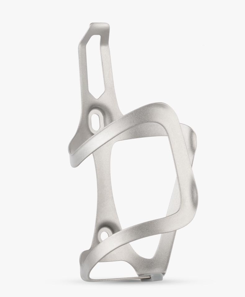 1 Pack Titanium Bike Water Bottle Cage- Ultra Lightweight 33g, Road & Mountain Bike Compatible, Corrosion-Proof, Delicate Metallic Silver Matte Texture - for Cycling, Gravel, Bikepacking