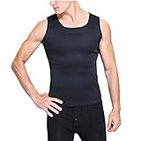 YeeHoo Homme Débardeur Minceur Gilet sans Manches La Transpiration de Perte de Poids Compression Abdominale Sudation Perdre du Poids ,XL,Noir