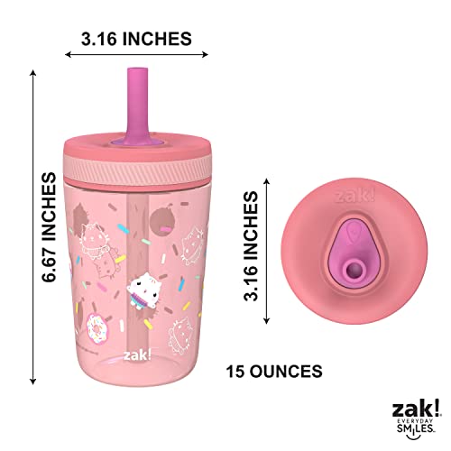 Zak Designs DreamWorks Gabby's Dollhouse Kelso Toddler Cups for Travel or at Home, 15oz 2-Pack Durable Plastic Sippy Cups with Leak-Proof Design is Perfect for Kids (Cakey Cat, Mercat) by Zak Designs - Image 8