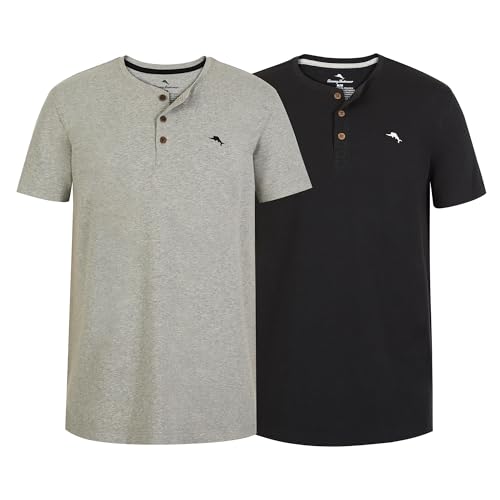Tommy Bahama Mens 2 Pack Henley T-Shirts Soft Cotton Short Sleeve Shirt