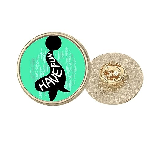 Broche ronde Black Seal dorée avec contour animal M : fixez vos foulards avec style