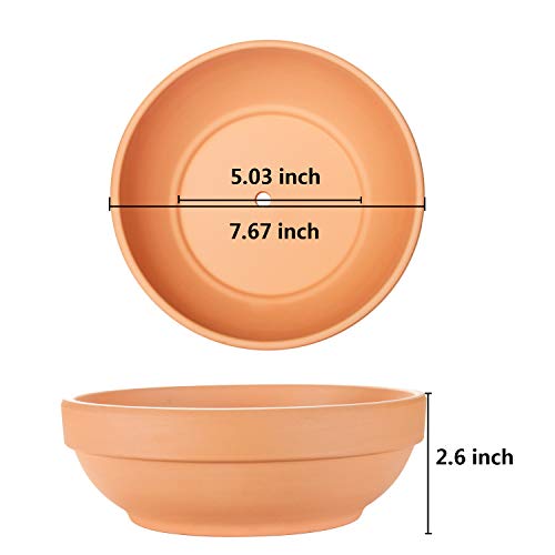 Clay Pots For Plants With Drainage Hole, 4 Pack Large Terra Cotta Plant Pot, 7.67 Inch Terra Cotta Pot Ceramic Pottery Planter Cactus Flower Pots Succulent Pot #TOP1