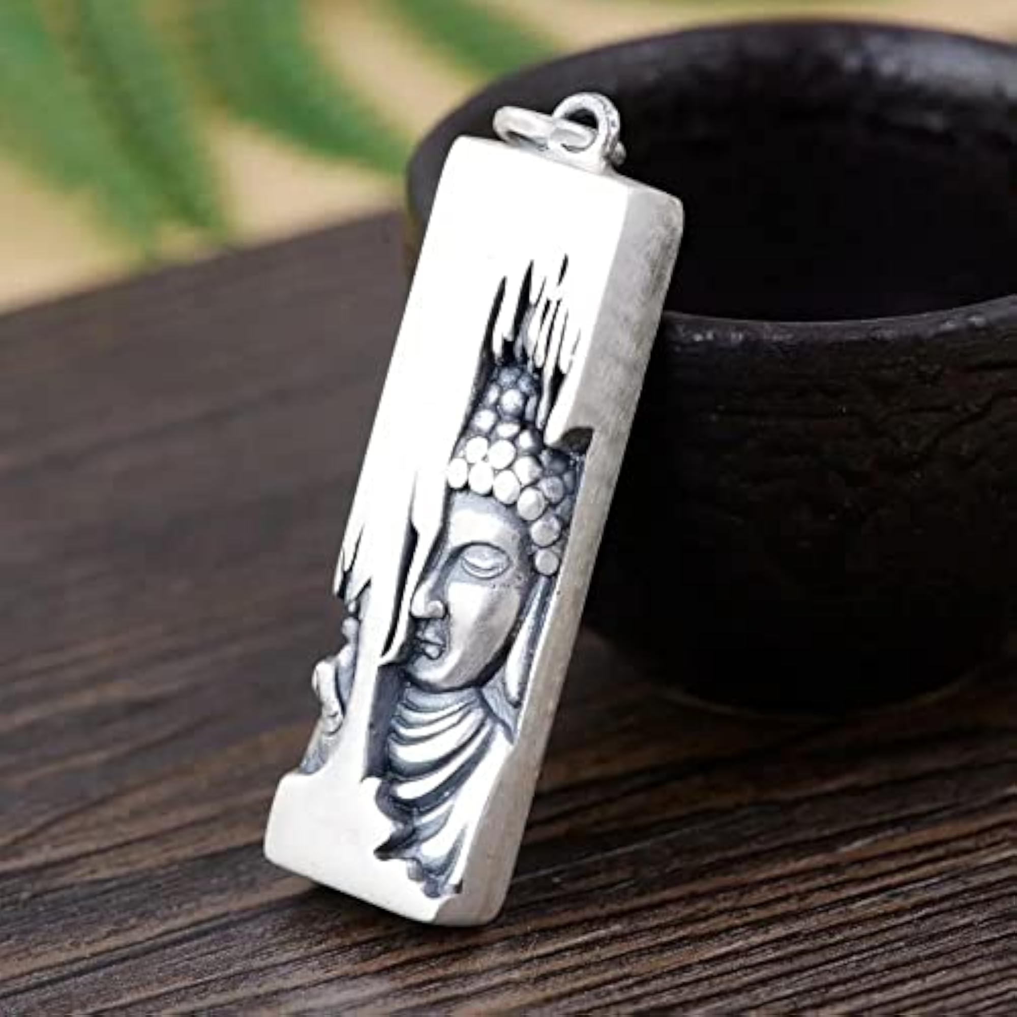 Silver Plated Tibetan Buddhism Buddha Pendant Chain