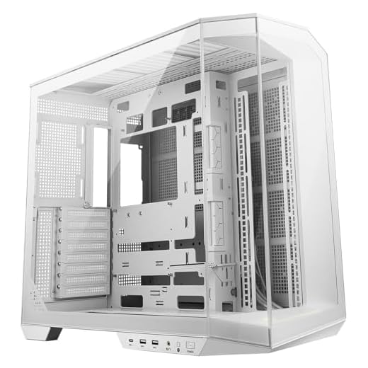 msi MAG PANO 100L PZ White - Premium Mid-Tower Gaming PC Case - Tempered Glass Side Panel - Liquid Cooling Support up to 360mm Radiator - White Color Case