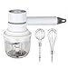 Batidora De Mano Eléctrica Con 2 Batidores De Acero Inoxidable, Picador De Ajo Disponible, Batidor De Huevos Sin Cable, USB Recargable, Profesional Para Hornear Cocina (Blanco 300ml)