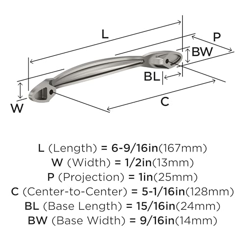 Amerock Intertwine 5-1/16 inch (128mm) Center-to-Center Satin Nickel Cabinet Pull - 10 Pack by Amerock - Image 3