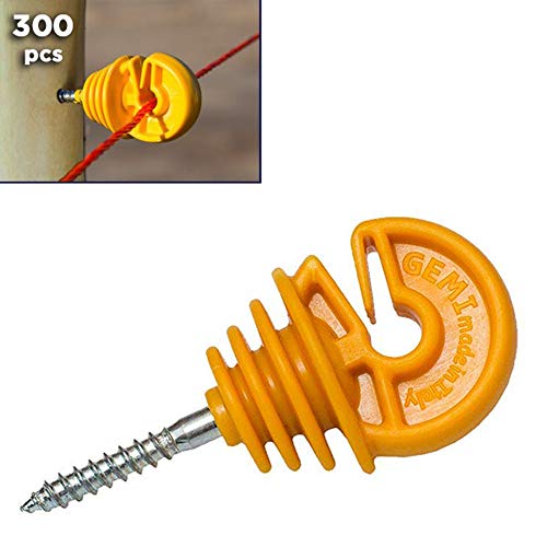 Gemi Elettronica Isolateur clôture électrique clôture électrifiée pour piquets en Bois 300 Pieces pour Animaux sangliers Chien Vaches Chevaux porcs