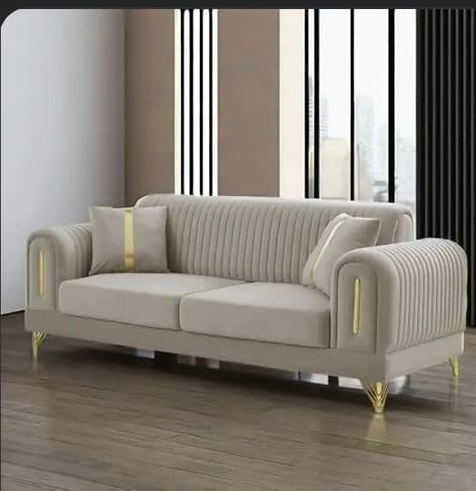 Image of A to Z Furniture Classic Chesterfield Sofa Set Luxury Chesterfield Sofa in for Home Living Room & Office (3 Seater Sofa Grey)
