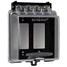 ENERLITES 2-Gang Weatherproof Outdoor Outlet Cover Extra-Duty in-Use Outlet Cover, Outdoor Decorator/GFCI Receptacle Outlets, 6.1 H x 5.2 W x 2.5 D, IUC2V-D, Clear
