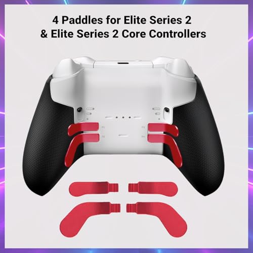 Image of Elite Series 2 Gaming Controller Accessories Kit with Thumbsticks, D-Pads, Paddles, Trigger Buttons for Xbox One Elite Series 2 Core (Red)
