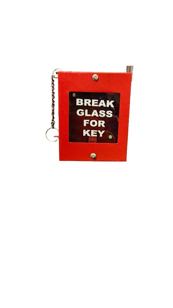 Small Size Emergency Break Glass Key Box, Red, Wall Mount, with Chain and Hammer, Safety Storage