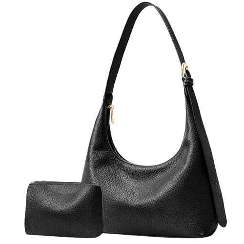 Skyearman Sacs Bandoulière Femme en Cuir PU Sac a Main Femmes Bandoulieres Réglable Sac Fourre Tout Sacs Porté Epaule et Portefeuille Ensemble pour Femmes (Noir)