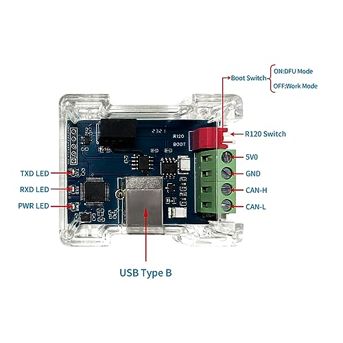 Image of DSD TECH SH-C30G Isolated USB to CAN Adapter Based on Canable 1.0 Pro