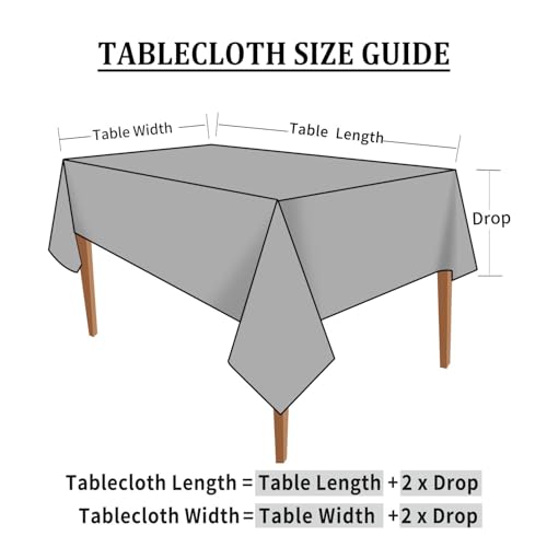 Image of Smiry Rectangle Table Cloth, Waterproof Heavy Duty Vinyl Tablecloths, Wipeable Washable Table Cover for Kitchen and Dining Room (Brown, 60 inch X 140 inch)