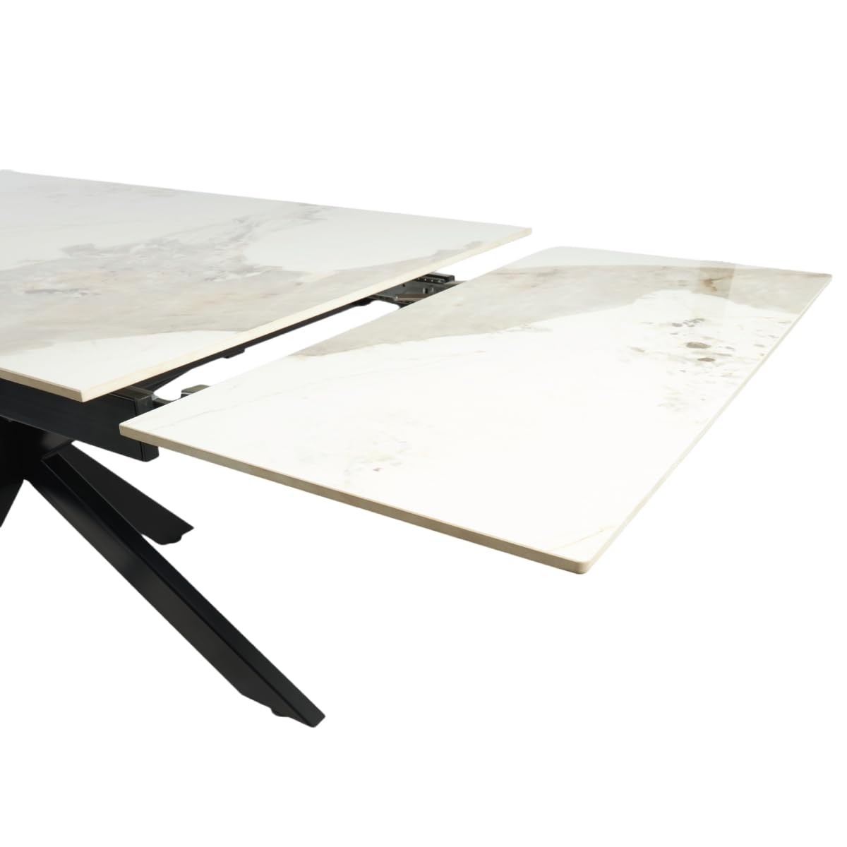 MarinelliGroup Tavolo allungabile in ceramica da 160 cm a 240 cm top da 12 mm gambe in acciaio Starstone (Calacatta Brown)