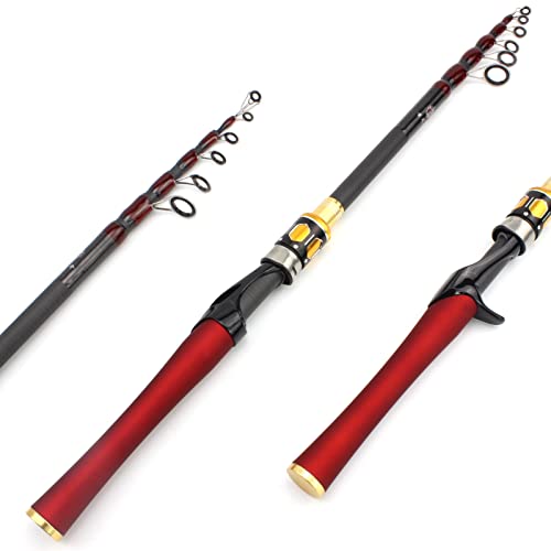 Telescopische hengel Visserpool Carbon Lokken Rod Snel Spinning Casting Rod Draagbare Telescopische Hengel Pool Vistuig Draagbare Hengel (Color : YELLOW, Length : 2.4 m) - Image 3