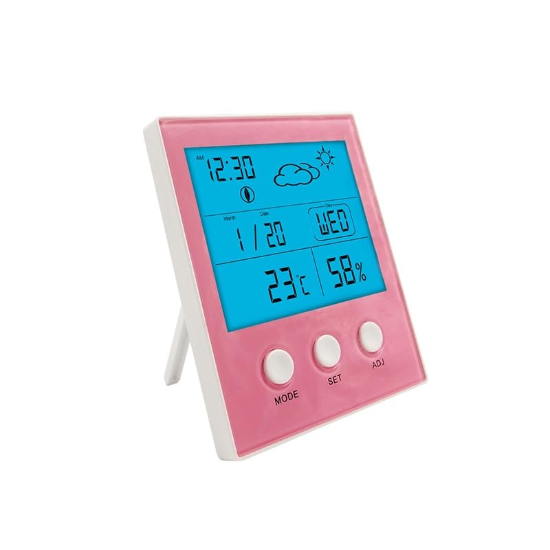 Digital Temperature Humidity Meter with Alarm Clock for Indoor Use in Household Applications