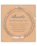 ASKRAIN Bestie Gifts for Women, Bestie Morse Code Bracelets Gifts for Best Friends Birthday Valentines Thanksgiving Day Christmas Gifts for Her